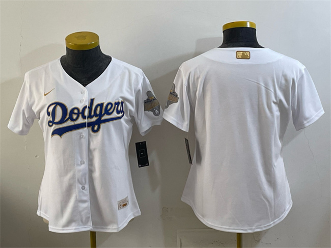 Youth Los Angeles Dodgers Blank White 2026 Gold Collection Stadium Stitched Baseball Jersey